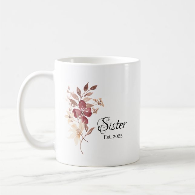 Syster Est. År – Etablerad Faster Milstolpe Kaffemugg (Vänster)