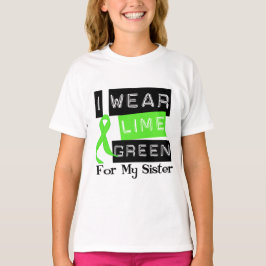 Syster för band för lymfkörtelcancerlimefruktgrönt t-shirt
