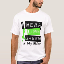 Syster för band för lymfkörtelcancerlimefruktgrönt t-shirt