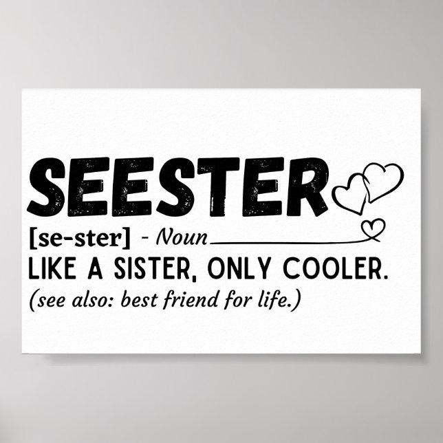 Syster Funny Seester-definition Poster (Framsidan)