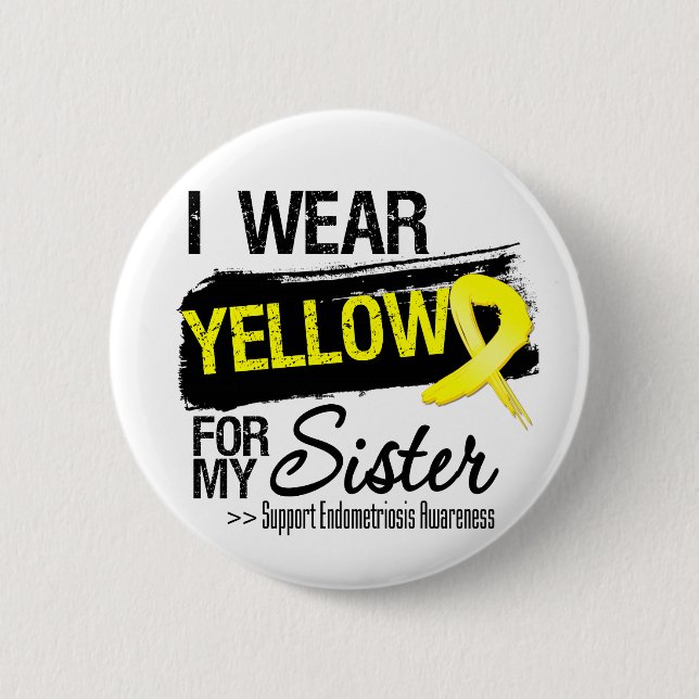 Syster-Gulten Ribbon Endometriosis Knapp (Framsida)
