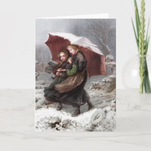 Syster i vinter helgkort