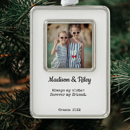Syster jul-Helgdag Foto Framed Ornament