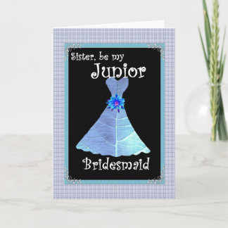 SYSTER Junior Bridesmaid-inbjudan - Blå klänning Inbjudan