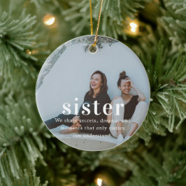 Syster | Känslosamt Foto Minnes Jul Julgransprydnad Keramik