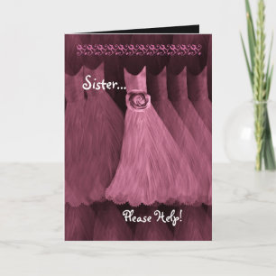 SYSTER - kappa för MAID OF HONORinbjudanROSOR Inbjudan