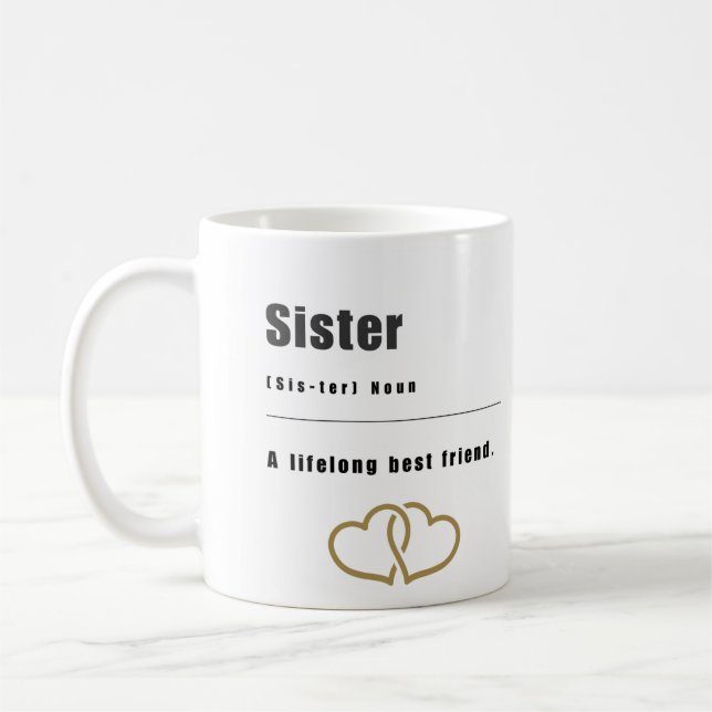 Syster - Livslångt bästa vän Kaffemugg (Vänster)