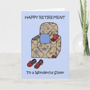 Syster Lycklig Pension Roligt Armstol. Kort