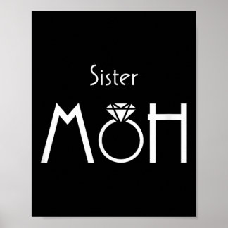 Syster Maid of honor Bride och Groom Bröllop _1 Poster