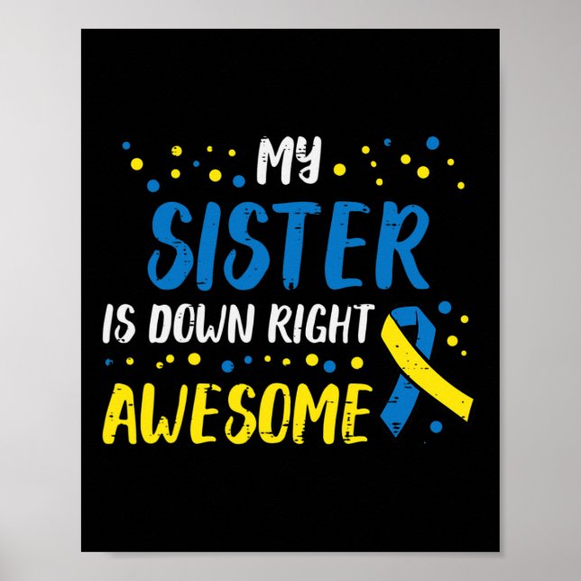 Syster ned Höger Fantastisk nedåt Syndrome Awarene Poster (Framsidan)