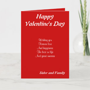 Syster och familj på valentins dag helgkort