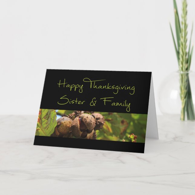 Syster- och familjekort för Thanksgiving Helgkort (Framsida)