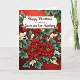 Syster och hennes Make-jul Poinsettias Helgkort