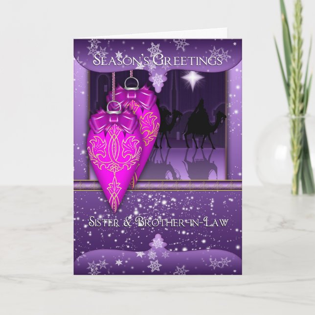 syster och svåger, tre vis-manar-årstid" helgkort (Framsida)