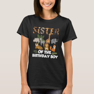 Syster på Birthday Boy Zoo Animal Safari Match T Shirt