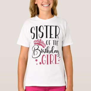 Syster på Birthday Girl Anpassningsbar Squad Match T Shirt