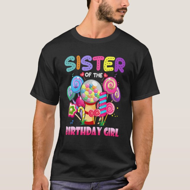 Syster på Birthday Girl Sweuna Candy Family T Shirt (Framsida)