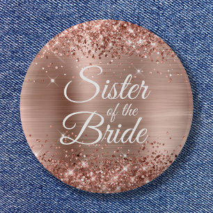 Syster på Bride Glittery Ro Gold Foil Knapp
