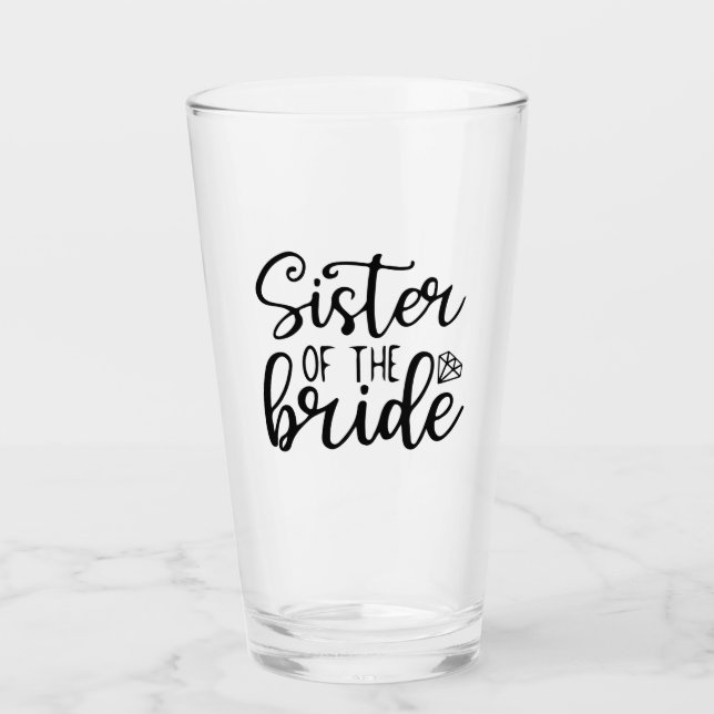 Syster på bridtypografin bröllop glaskopp (Framsida)