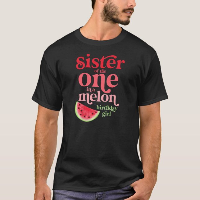 Syster på den där i en Melon Birthday Girl Waterme T Shirt (Framsida)