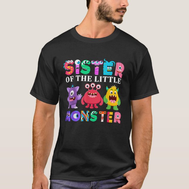 Syster på den lilla Födelsedagsfesten Monster T Shirt (Framsida)