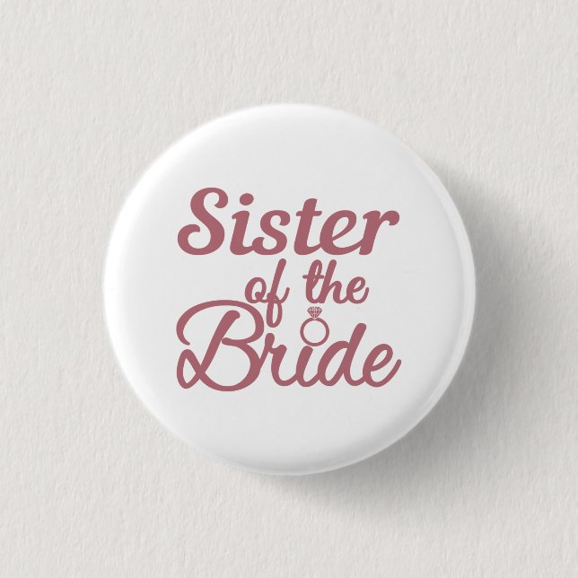 Syster på familjen Bride Bröllop Knapp (Framsida)