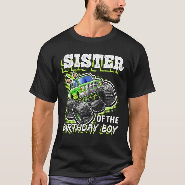 Syster på födelsedag, födelsedagstjuke Monster Las T Shirt (Framsida)