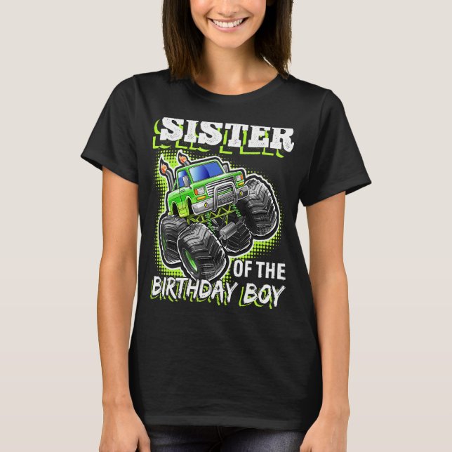 Syster på födelsedag, födelsedagstjuke Monster Las T Shirt (Framsida)