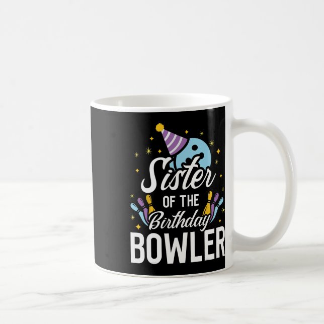 Syster på födelsedagen Bowlareare Bowling Party Ma Kaffemugg (Höger)