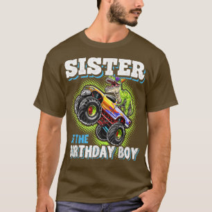Syster på födelsedagspojken Dinosaur Monster Lastb T Shirt