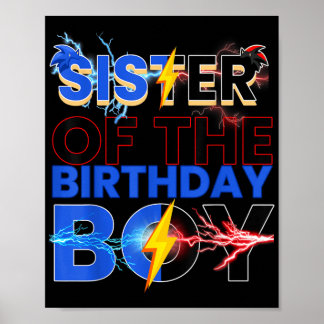 Syster på födelsedagspojken Hedgehog Family Party  Poster