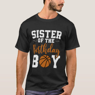 Syster på födelsedagspojken Matching Basketball Bi T Shirt