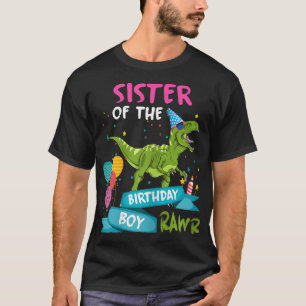 Syster på födelsedagspojken TRex Matching Dinosaur T Shirt
