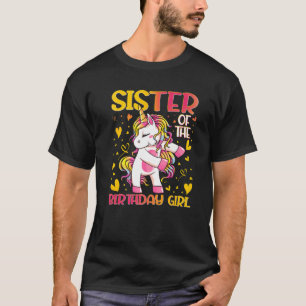 Syster på födelsedagstjejen Dabbing Unicorn Sister T Shirt