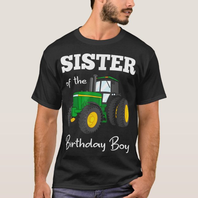 Syster på födelsedagstorgrafikens farm Party T Shirt (Framsida)