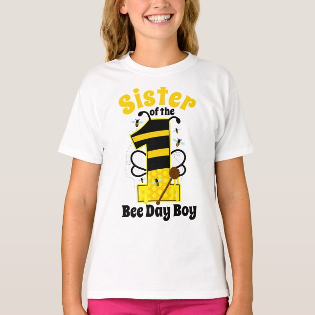 Syster på första födelsedag Bee T Shirt (Framsida)