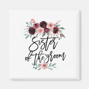 Syster på Groom Bröllop Inlaw Bridesmaid Honor Magnet