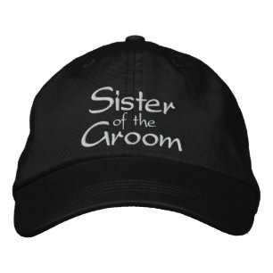 Syster på Groom Embroiderad Bröllop Cap Broderad Keps