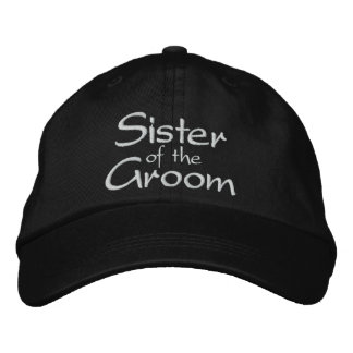 Syster på Groom Embroiderad Bröllop Cap Broderad Keps