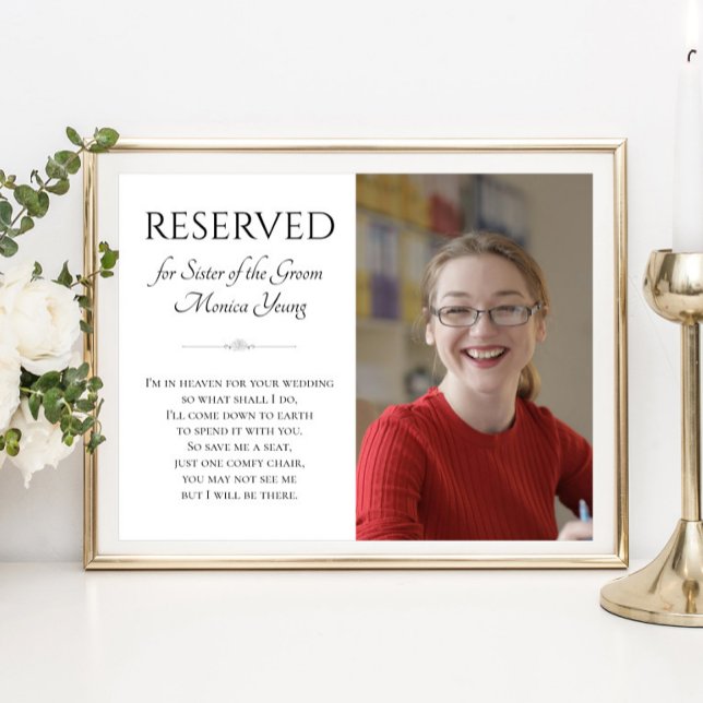 Syster på Groom in himmelfoto Memorial Bröllop Poster (Skapare uppladdad)