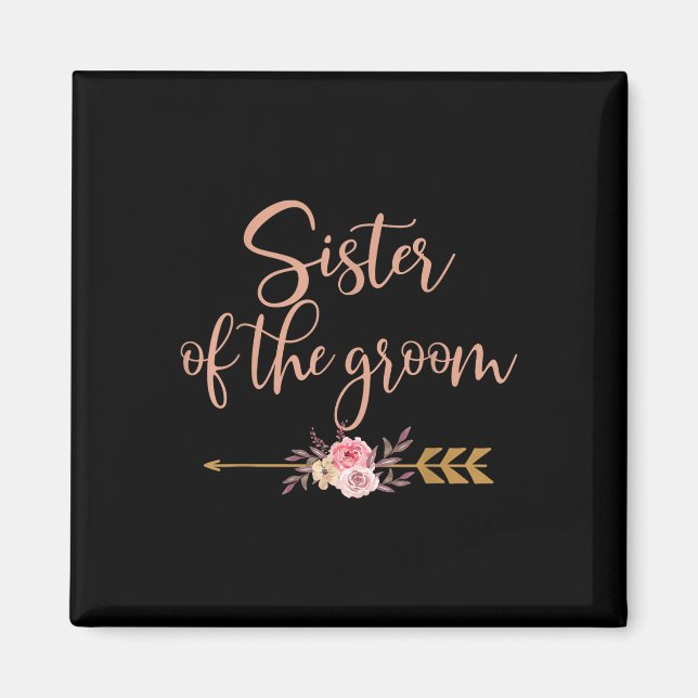 Syster på Groom Möhippa Gift Bröllop Magnet (Framsidan)