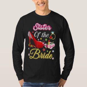 Syster på Lycklig Bröllop blomma Rosa Shoe T Shirt