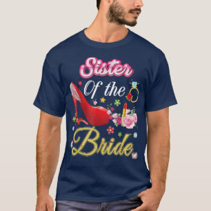 Syster på Lycklig Bröllop blomma Rosa Shoe T Shirt