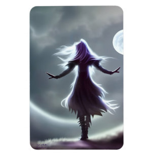 Syster på Måne AI Fantasy Digital Art Print Magnet