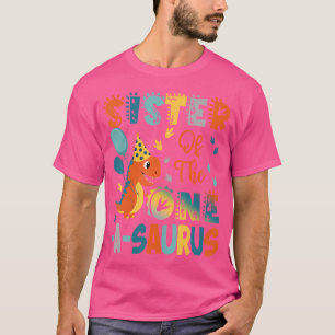 Syster på One-A-Saurus 2:e födelsedag Dinosaur P T Shirt