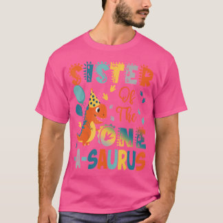 Syster på One-A-Saurus 2:e födelsedag Dinosaur P T Shirt
