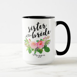 Syster på Personligen för Blommigten Bride Waterco Mugg