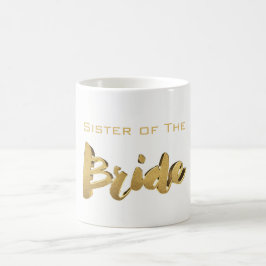Syster på texten i Bride Elegant Typography Guld Kaffemugg