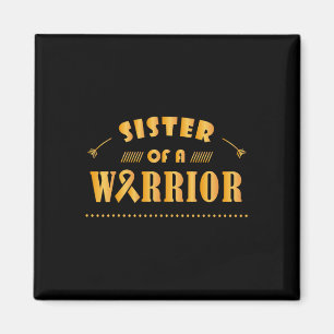 Syster på Warrior Childancy Cancer Ribbon Awaren Magnet