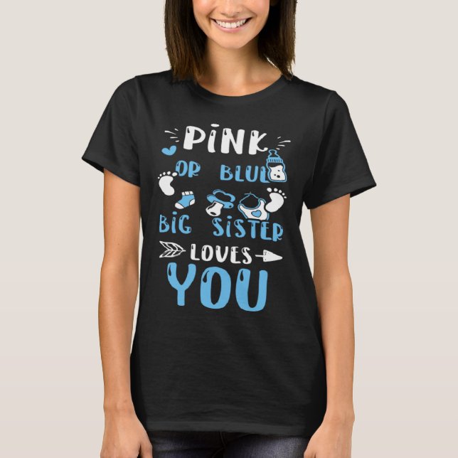 Syster Rosa eller Blue Big Sister Kärlek du Pojke T Shirt (Framsida)